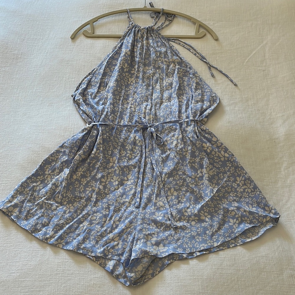 Blue floral Capulet Romper